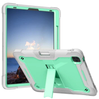 3 Layers Multi-Functional Cover For iPad Pro 12.9 2018 2020 2021 3rd 4th 5th A2462 Funda Kickstand Plastic Silicon Skin Shell