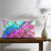 Mermaid Scales Sparkle Pillow Shams Set of 2 Stunning Pastel Glitter Pillow Cases Soft Decorative Pillow Covers
