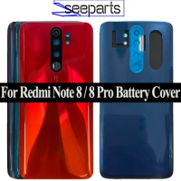 New For Xiaomi Redmi Note 8 Pro Battery Cover Back Glass Panel Rear Housing Case For Redmi Note 8 Pro Back Battery Cover Door
