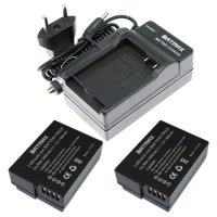 2(Pack) DMW-BLC12,BLC12E,BLC12PP,BLC12 Batteries+Charger for Panasonic Lumix FZ1000,FZ200,FZ300,G5,G6,G7,GH2,DMC-GX8
