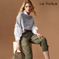 【Le Polka】工裝風大口袋縮口褲-女