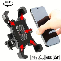 Bike Bicycle Mobile Phone Holder Stand Universal Scooter Motorcycle Motorbike Rearview Mirror Shock-absorbing Cellphone Mount