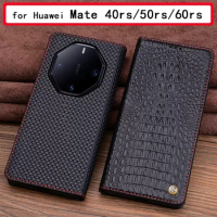 Original Genuine Leather Case for Huawei Mate 60rs Luxury Crocodile Phone Funda for Huawei Mate 50rs/40rs Cover mate60rs Coque