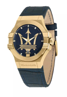 Maserati 【2年保修】 瑪莎拉蒂 Potenza 藍色皮帶腕錶 R8851108035