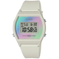【CASIO 卡西歐】卡西歐酒桶型多彩膠帶電子錶-米白(LW-205H-8A)