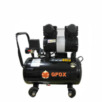 【GFOX】快速型無油式雙缸空壓機-3HP/25L/110V/60Hz/黑色款(加贈風管+噴槍)