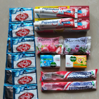 paket hemat legkap mandi buat keluargga,2 sabun mandi harmony,2 sabun mandi dettol,2 pastagigi pepso