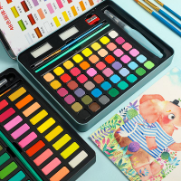顏料 60色48色固體水彩顏料套裝學水粉顏料全套畫畫用的畫筆