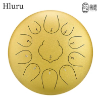 HLURU Music Drum 11 Notes F Tone Glucophone Steel Tongue Drum 10 Inch 11 Notes F Tone Ethereal Drum Percussion Instruments