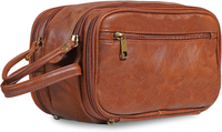 Leather Mens Dopp Kit Travel Toiletry Bag for Men - Cosmetic Bag