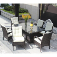 Patio 7-Piece Rectangular Dining Set with 6 Dining Chairs