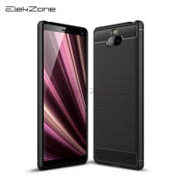 Silicone Case For Sony Xperia 10 plus Carbon Fiber Anti Shock Cover For Xperia 1 5 10 II Protective Brushed Texture Soft Case