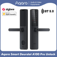 Aqara Smart Deurslot A100 Pro Zigbee Bluetooth 5.0 Apple Homekey Unlock Vingerafdruk Unlock Werken Met Apple Homekit Aqara Thuis