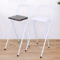 E-Style 鋼管(木製椅座)高腳折疊椅/吧台椅/高腳椅/櫃台椅/餐椅-二色-2入