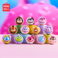 MINISO Disney Funny Doughnut Series Winnie Bear Chip Dale Sullivan Stitch Action Figure Toys 4.2cm Fridge Magnet Blind Box