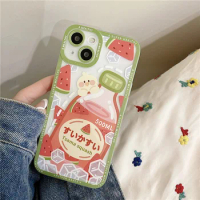 Cute summer fruit soda beverage transparent phone case for iphone 14 13 12 11 Pro Max PLUS Mini X XS XR 7 8 soft rear shell