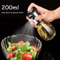 200ml Glass Spray Oil 2in1 Sprayer Bottle for Cooking Spray Oil Dispenser Jar Olive Oil Bottle for BBQ Baking Kitchen Supplies