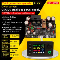 125V 22A 1500W Bluetooth Color Display CC CV Step-Down Adjustable Regulated Stabilized Voltage Power Supply USB Buck Converter