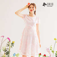 【IRIS 艾莉詩】櫻花粉低調燒花洋裝-2色(32653)