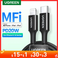 UGREEN MFi USB C to Lightning Cable PD 20W Fast Charging for iPhone 14 13 12 Pro Max Type C Phone Cable for iPad