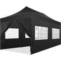 Outdoors Tents, 10x20 Pop Up Canopy with 6 Sidewall,Heavy Duty Canopy UPF 50+Season Wind Waterproof , Outdoor Garden Tent