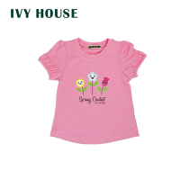 IVY HOUSE常春藤 加萊卡純棉可愛小花朵歌唱印花T恤(90~120CM)台灣製