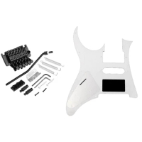 1Set Electric Guitar Double Tremolo Bridge Assembly System For Lic Ibanez &amp; 1X 3 Ply Guitar Pickguard Scratch Plate