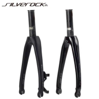 SILVEROCK Carbon Fork for Fnhon K3 Plus GUST Folding Bikes 16" 1 3/8 1 1/4 349 Caliper Brake Disc Brake 74mm 100mm Thread Nut
