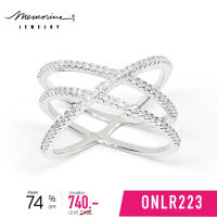 Memorine Jewelry แหวนเงินแท้ 925 ฝังเพชรสวิส(CZ) : ONLR223 คําแนะนําการขายที่ร้อนแรงในเดือนนี้
