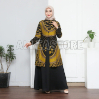 Gamis batik Wanita  couple modern premium motif padma, dress Muslim, gamis batik kombinasi, Baju Kat