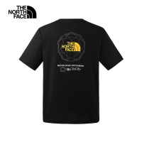 【The North Face】北面男女款黑色純棉品牌LOGO帳篷印花短袖T恤｜8CSUJK3