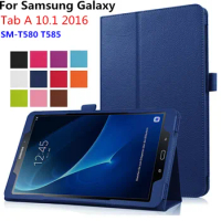 Tab A 10.1 T580 T585 Flip Case For Samsung Galaxy Tab A6 10.1 2016 SM-T580 SM-585 PU Leather Stand Smart Cover For Tab A6 10.1
