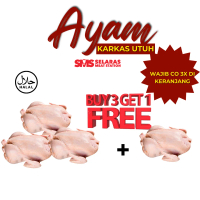 Paket Hemat Buy 3 Get 1 Free Ayam Karkas Utuh 1 ekor Frozen Ayam Broiler Halal Tangerang