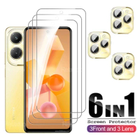 6in1 Full Cover Tempered Glass For Infinix Hot 40 40 Pro 4G 40i screen protector for infinix hot40 hot40i 40pro Camera lens film