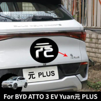For BYD YUAN PLUS Atto 3 EV 2020-2023 Car Stickers Plastic Rear Emblem Trunk Badge Decorative Decals Trim Styling Accessories