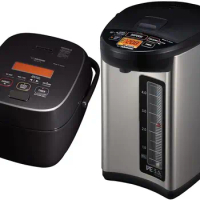Zojirushi NW-JEC18BA Pressure Induction Heating (IH) Rice Cooker &amp; Warmer, 10-Cup, Made in Japan &amp; CV-JAC50XB