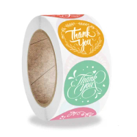 50-500pcs Color Thank You Stickers Scrapbooking Seal Labels Small Business Handmade Sticker For Christmas Gift Decor Stationery