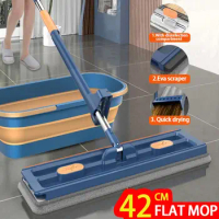 360°Rotating Flat Mop Self-Contained Dewatering Large Scraper Mop For Home New Style Hardwood Floor Deep Rotatable Cleaning Mop
