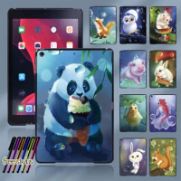 Tablet Hard Shell Case for Apple IPad 8th Gen (2020) 10.2 Inch Animal Series Cute Pattern Case + Stylus