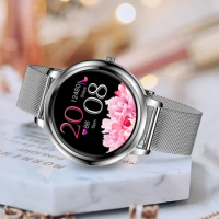 best selling Women steel metal Smartwatch 2021 Full Touch Screen 39mm Diameter bluetooth Smart watch Ladies Girl for Android IOS