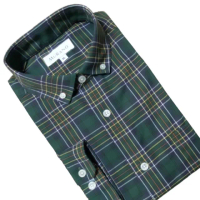【MURANO】男格條紋長袖襯衫-深藍綠 M-2XL(台灣製、現貨、長袖、格紋)