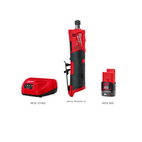 เครื่องเจียรแกนคอตรงไร้สาย 12 โวลต์ รุ่น M12 FDGS-0 พร้อมแบตเตอรี่ 2Ah และแท่นชาร์จ C12C / สีแดง-ดำ