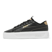 Puma 休閒鞋 Smash Platform V3 Pop Up 女鞋 黑 金 皮革 厚底 39250401