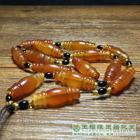 古玩老珠子 老瑪瑙糖色瑪瑙管珠竹節珠串 高古手工老瑪瑙帶包漿
