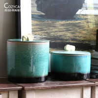 大號茶罐高溫陶瓷中式茶葉罐普洱茶餅儲物罐新中式客廳裝飾擺件