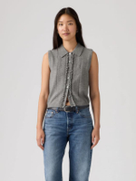 เสื้อแขนกุด Women's Supersoft Mini Ruffle Vest Top Grey