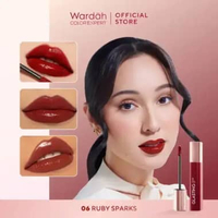 Wardah Glasting Liquid Lip - Hi-Pigmented Glass Color, Ringan, Tidak Lengket, Transferproof 06 Ruby 