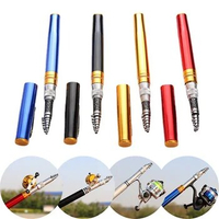 1pc Portable Pen Fishing Rod Short Section Small Sea Rods Mini Pen Fishing Pole 1.0M/1.2M/1.4M/1.6M (4 Colors Random Color)