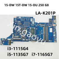 LA-K201P Original For HP 250 G8 15s-DR 15t-DW 15-DW Laptop Motherboard With i3 i5-1135G7 i7-1165G7 CPU UMA M31109-601 M31108-601