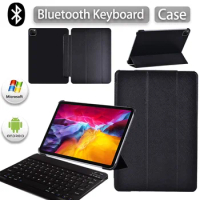 Case For Apple IPad Pro 11 2018 2020/IPad Air4 10.9" PU Leather Smart Sleep Wake Tri-fold Flip Tablet Case+Bluetooth Keyboard